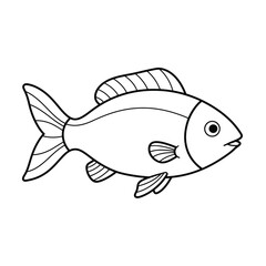 Fish, seafood, sketch. Vintage retro print, seafood salmon fish sketch, sea life, ink pencil style drawing engrave old school sketch, hand drawn. Sketch artwork salmon fish. Vector Illustration