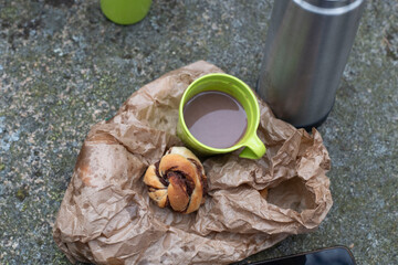 cup of coffee and cookies