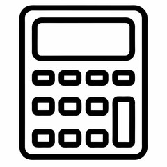 Calculator black outline icon without background