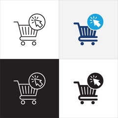 shopping icon. Online store icons. Shopping basket icon. Trolley symbol. Icon symbol suitable for buy, buying, online shop, e-commerce. Vector illustration