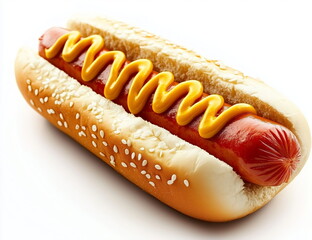 hot dog with mustard and ketchup
