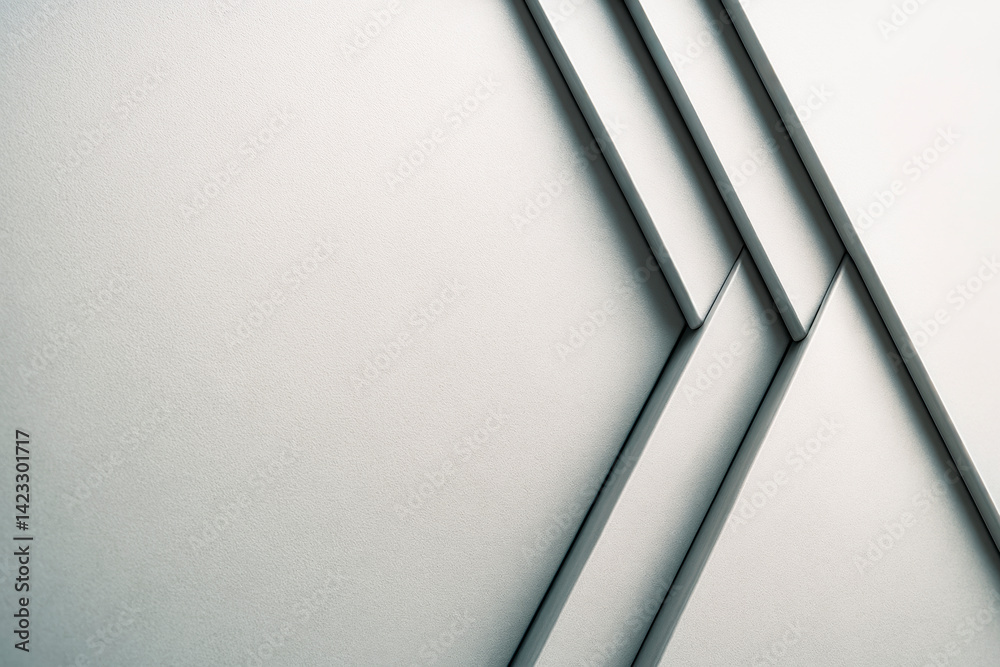 Aufkleber Minimalist geometric abstract background with diagonal shadowed panels in soft light tones creating modern texture concept wallpaper backdrop.