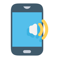 mobile phone with speaker icon