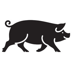 Clear and direct pig silhouette vector styled for print and screen – pig silhouette – pig vector – pig illustration – silhouette of pig – pig icon

