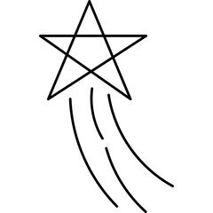Shooting Star Doodle Outline