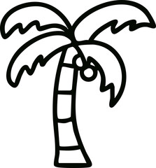 여름 야자수 라인드로잉 색칠 아이콘(summer line drawing coloring icon)