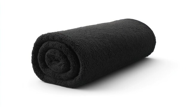 Rolled black towel