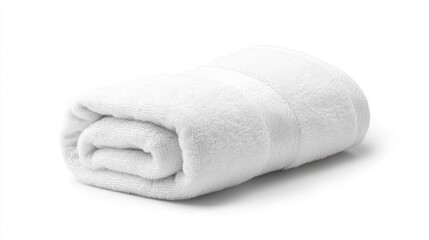 Folded white bath towel
