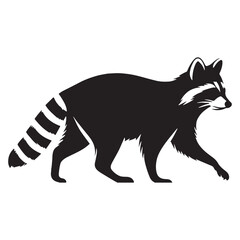 Eye-catching raccoon vector built for high-visibility branding materials – raccoon silhouette – raccoon vector – raccoon illustration – silhouette of raccoon – raccoon icon

