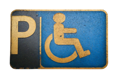 disabled parking sign on solid white background in Png format 