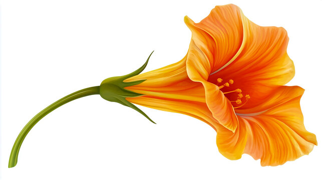 ParsGTomato Zucchini flower isolated on white background, png.