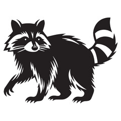 Refined raccoon icon design in vector silhouette format for clean UX – raccoon silhouette – raccoon vector – raccoon illustration – silhouette of raccoon – raccoon icon

