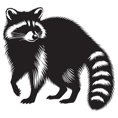 Curated raccoon silhouette vector with ideal form for visual clarity – raccoon silhouette – raccoon vector – raccoon illustration – silhouette of raccoon – raccoon icon

