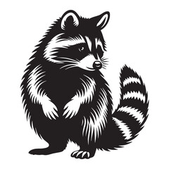 Bold raccoon vector illustration ready for use in striking logo compositions – raccoon silhouette – raccoon vector – raccoon illustration – silhouette of raccoon – raccoon icon

