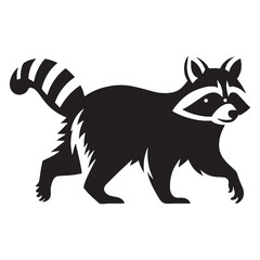 Fine-detailed raccoon vector silhouette crafted for iconic brand visuals – raccoon silhouette – raccoon vector – raccoon illustration – silhouette of raccoon – raccoon icon

