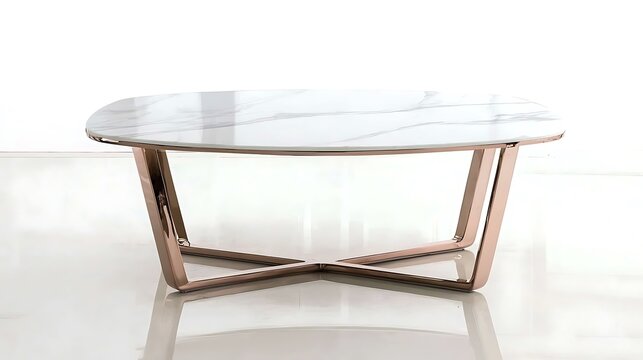 White marble coffee table with a gold frame