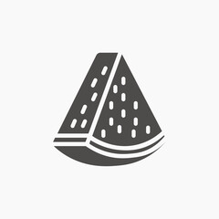 Watermelon vector icon. fruit, juicy, slice, summer, vitamin symbol sign.