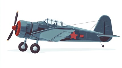 Vintage military airplane illustration (2)
