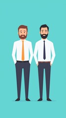 Confident employee discussing pay, supportive manager, flat design illustration