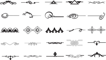 a set of decorative elements in black and white, set of black simple zodiac icons