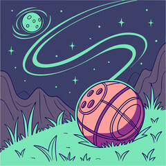 Glowing neon energy ball with futuristic sci-fi effects