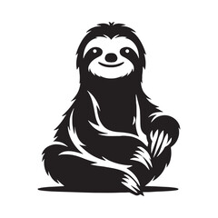 Contemporary sloth silhouette vector for modern branding needs – sloth silhouette – sloth vector – sloth illustration – silhouette of sloth – sloth icon

