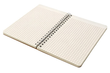 A blank white checkered notepaper sheet with subtle grid lines, isolated on a transparent or white background. Ideal for digital journaling, scrapbooking, planners, education, and design mockups. Clea