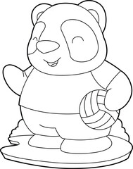 Panda Volleyball player Volleyball Animal Vector Graphic Art Illustration