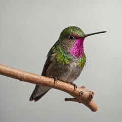 Anna&rsquo;s Hummingbird bird on piece of wood