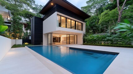 Fototapeta premium Modern Tropical Home with Pool