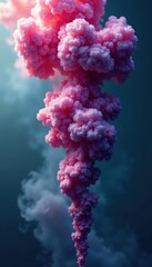 Fototapeta premium Immense smoke plume, swirling upward, endless loop, loop, wispy
