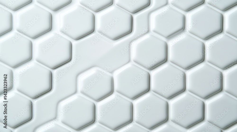 Poster white hexagonal pattern creating a modern and textured background, ideal for architecture, design, a
