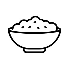 Bowl of Fried Rice or Donburi Icon Design