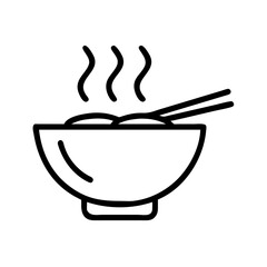 Bowl of Noodles with Steam Icon Design