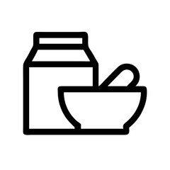 Bowl with Milk Carton for Breakfast Icon Design
