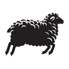 Professional sheep vector silhouette with precise edge detailing – sheep silhouette – sheep vector – sheep illustration – silhouette of sheep – sheep icon

