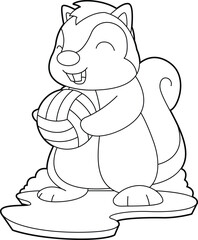 Squirrel Volleyball player Volleyball Animal Vector Graphic Art Illustration