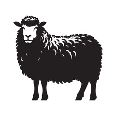 Sharp contour sheep icon designed in minimal silhouette vector – sheep silhouette – sheep vector – sheep illustration – silhouette of sheep – sheep icon

