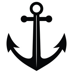 Classic Anchor Silhouette Vector Icon