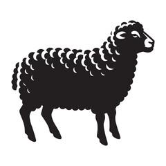 Clear and simple sheep silhouette vector built for brand recognition – sheep silhouette – sheep vector – sheep illustration – silhouette of sheep – sheep icon

