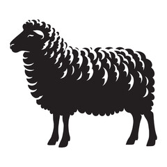 Smooth sheep silhouette vector for scalable digital design applications – sheep silhouette – sheep vector – sheep illustration – silhouette of sheep – sheep icon

