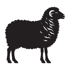 Minimalist sheep silhouette icon crafted for modern digital assets – sheep silhouette – sheep vector – sheep illustration – silhouette of sheep – sheep icon

