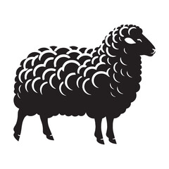 Simplified sheep vector designed for easy integration into designs – sheep silhouette – sheep vector – sheep illustration – silhouette of sheep – sheep icon

