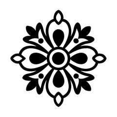 Decorative Flower Pattern with Central Core Icon Design
