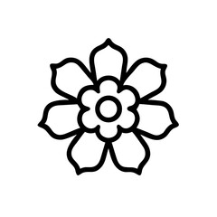 Decorative Flower Pattern with Central Core Icon Design