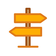 Direction Signboard with Arrows Icon Design