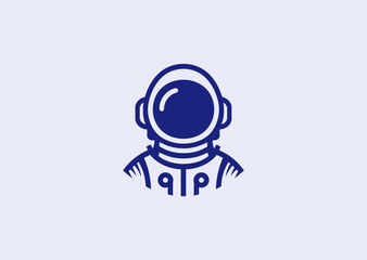 Tiny astronaut logo with playful space charm