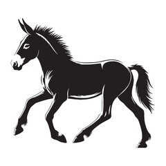 Graphic design-ready mule silhouette in sharp vector shape – mule silhouette – mule vector – mule illustration – silhouette of mule – mule icon

