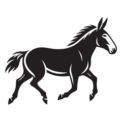 Elegant vector of mule showing crisp silhouette lines for clarity – mule silhouette – mule vector – mule illustration – silhouette of mule – mule icon

