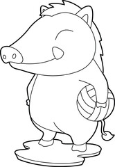 Wild boar Volleyball player Volleyball Animal Vector Graphic Art Illustration